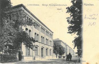 The Royal School of Applied Arts in Munich, postcard, 1906