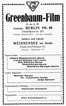 Reichs-Kino address book, Berlin, 1919, p. 480